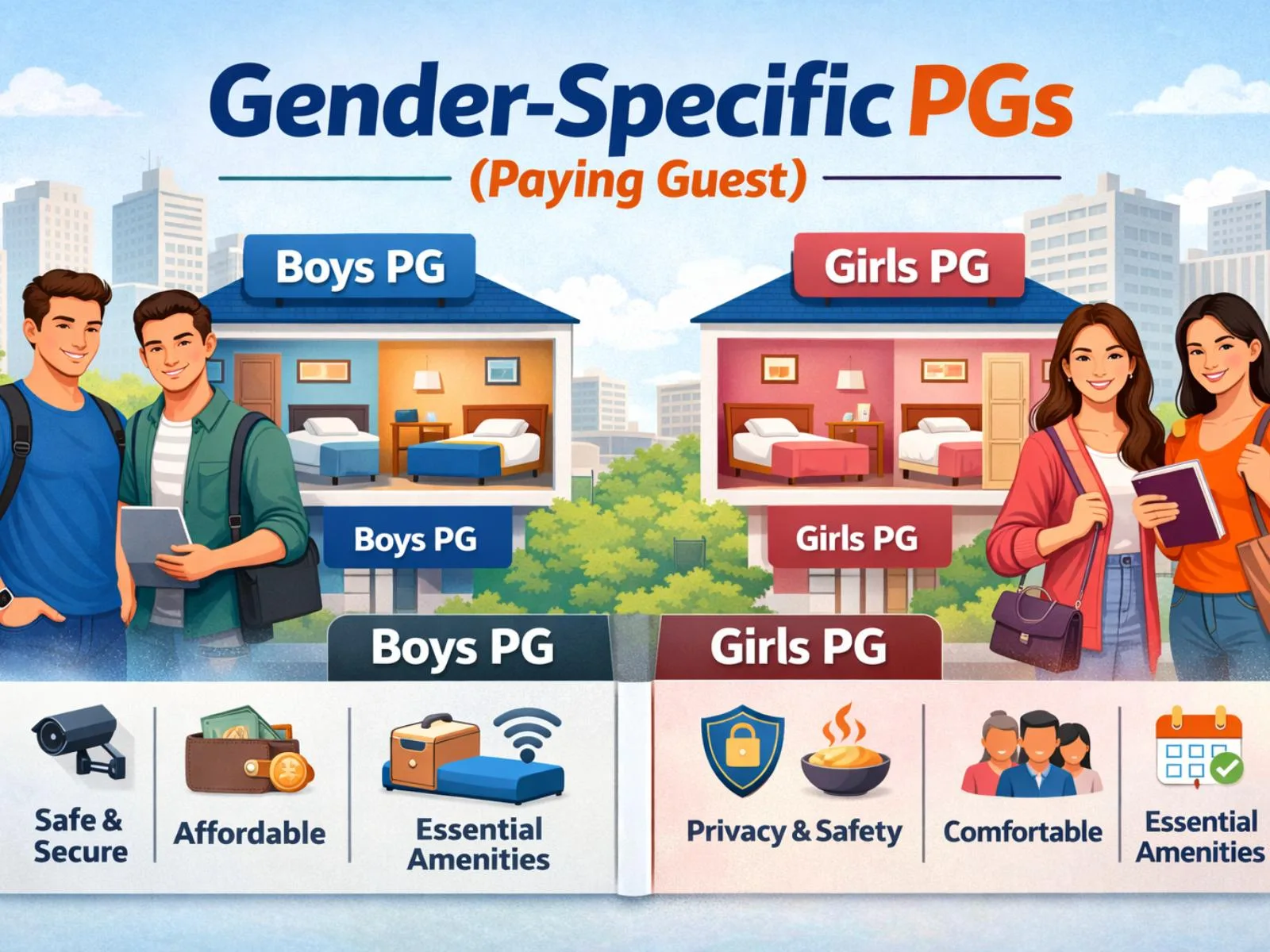 Girls & Boys PG in Delhi | Pitampura & Rohini | Bharat PG House